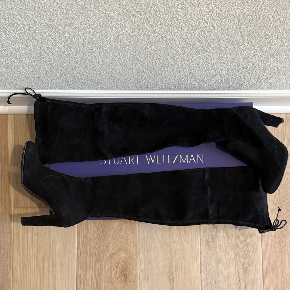 Stuart Weitzman Black Suede Over-the-knee Boots